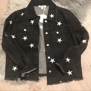 Wild Honey Denim Jacket with Embroidered Stars